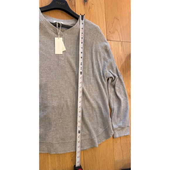 NWT Z SUPPLY JAX Cozy Waffle Henley Classic Heather Grey Sweater Womens Size L - Picture 10 of 10